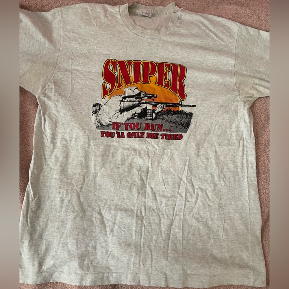 Sniper Graphic Gray T-Shirt